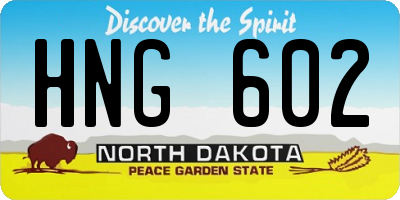 ND license plate HNG602
