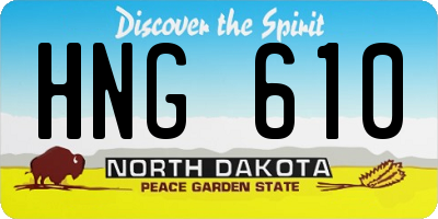 ND license plate HNG610