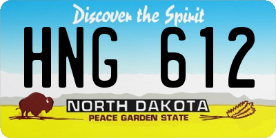 ND license plate HNG612