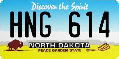 ND license plate HNG614