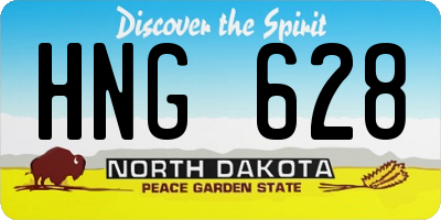 ND license plate HNG628