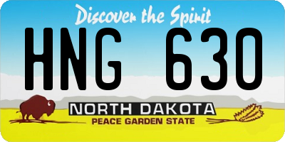 ND license plate HNG630