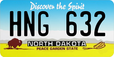 ND license plate HNG632