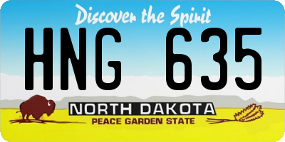 ND license plate HNG635