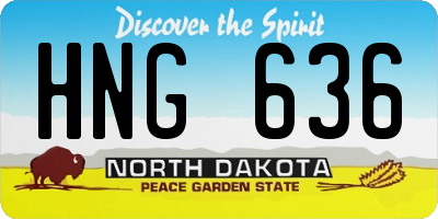 ND license plate HNG636