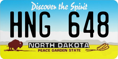 ND license plate HNG648