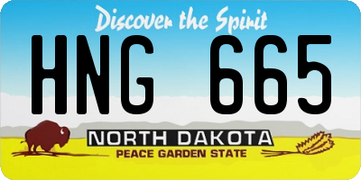 ND license plate HNG665