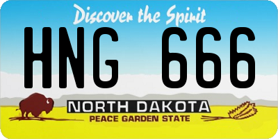 ND license plate HNG666