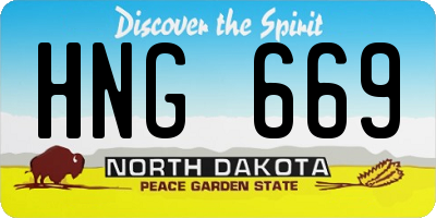 ND license plate HNG669