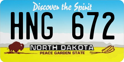 ND license plate HNG672