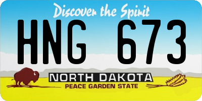 ND license plate HNG673