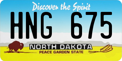 ND license plate HNG675