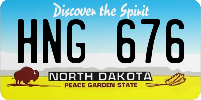 ND license plate HNG676