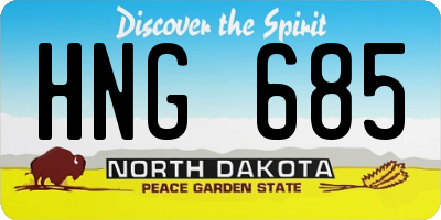 ND license plate HNG685
