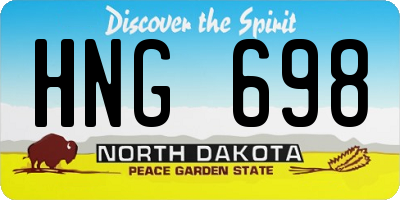 ND license plate HNG698