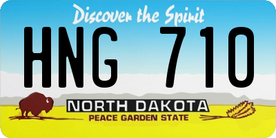 ND license plate HNG710