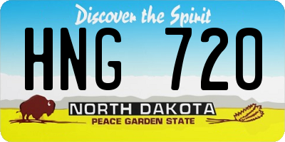 ND license plate HNG720