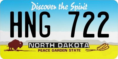 ND license plate HNG722