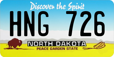 ND license plate HNG726