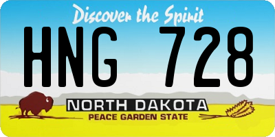 ND license plate HNG728