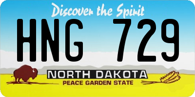 ND license plate HNG729