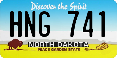 ND license plate HNG741