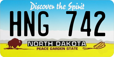 ND license plate HNG742