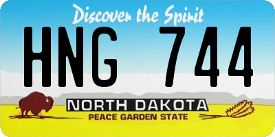 ND license plate HNG744