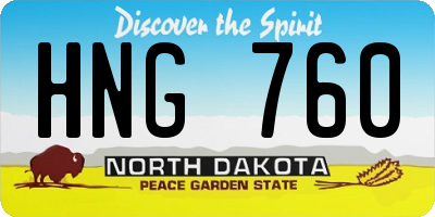 ND license plate HNG760