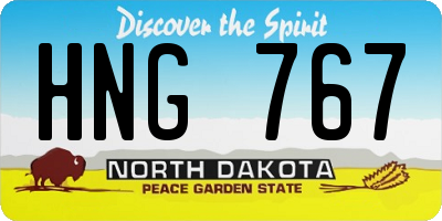 ND license plate HNG767