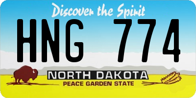 ND license plate HNG774