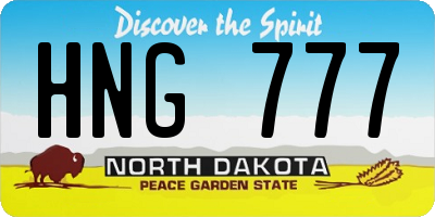 ND license plate HNG777