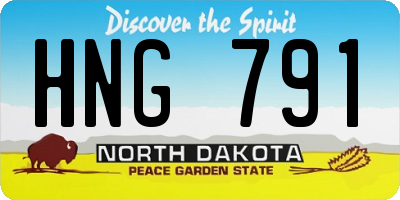 ND license plate HNG791