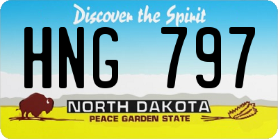 ND license plate HNG797
