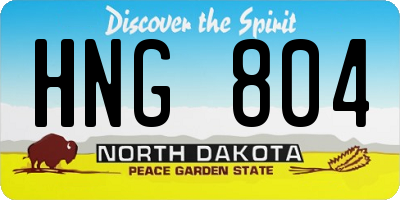 ND license plate HNG804