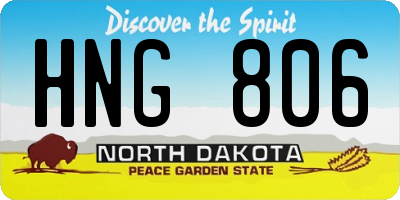 ND license plate HNG806
