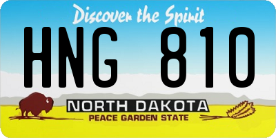 ND license plate HNG810