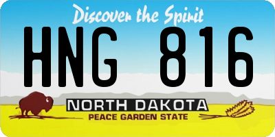 ND license plate HNG816