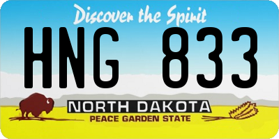 ND license plate HNG833