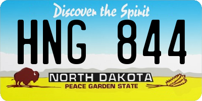 ND license plate HNG844