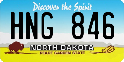ND license plate HNG846