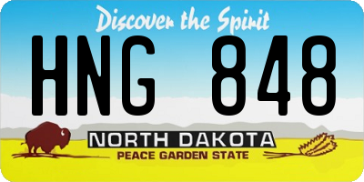 ND license plate HNG848