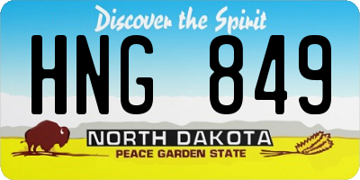 ND license plate HNG849