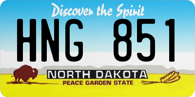 ND license plate HNG851