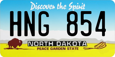 ND license plate HNG854