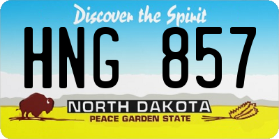 ND license plate HNG857
