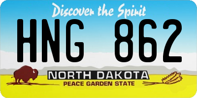 ND license plate HNG862