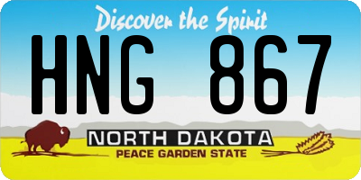 ND license plate HNG867