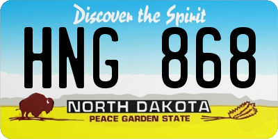 ND license plate HNG868