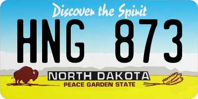 ND license plate HNG873